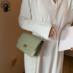 2021เข้ามาใหม่ของผู้หญิงกระเป๋าข้ามร่างกายสำหรับหญิงสีเขียวสีดำสีทึบเพชรตาข่ายกระเป๋าลำลอง - Product Image 2