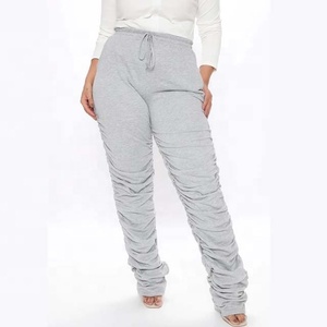 Pantalones Deportivos de Mujer, Diseño Personalizado, Verano 2026, Moda, Estilo Apilado, con Cordón, Cintura Media, Ecológicos, Poliéster/Algodón, Corte Holgado - Product Image 3
