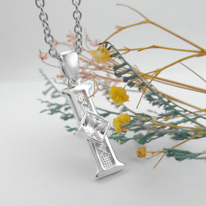 ตัวอักษรภาษาอังกฤษเครื่องประดับเงินสเตอร์ลิงคนรัก5a เพทายสร้อยคอ - Product Image 4