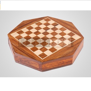Octagon <b>Wooden</b> <b>Chess</b> Board Game Decorative Knick Knack Tabletop Accent Folding <b>Chess</b> <b>Set</b> Home Decor Gift Collectible Ornament - Product Image 1