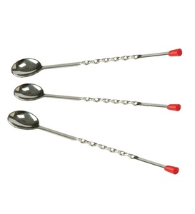 ช้อนบาร์สแตนเลส3ชิ้นช้อนสำหรับบาร์เครื่องผสมค็อกเทลด้ามยาวช้อนบาร์เครื่องขัดดีและราคา - Product Image 1