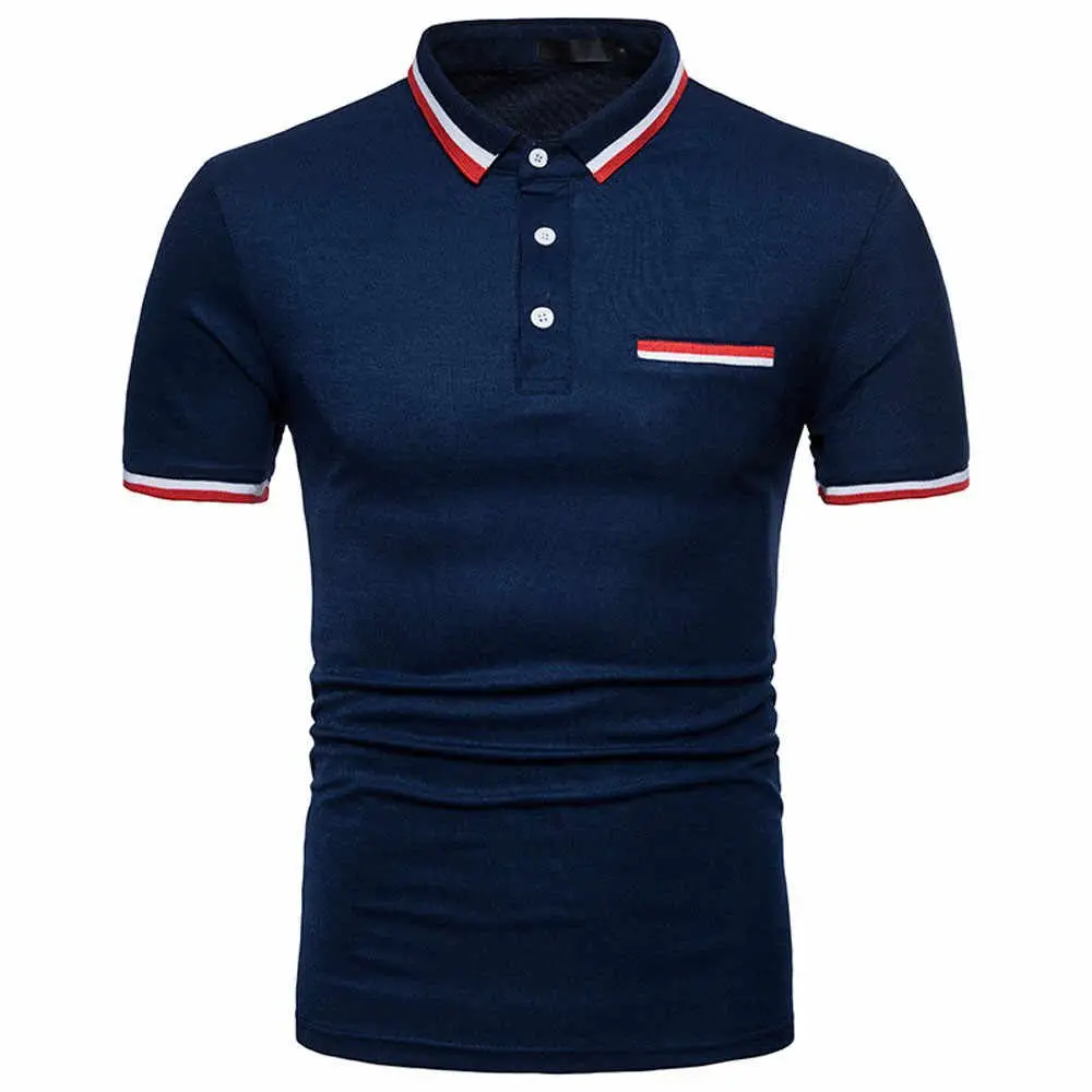 En kaliteli rahat özelleştirilmiş kısa kollu % 100% pamuk tasarım gömlek fabrika toptan katı renk Polo gömlekler tarafından erkekler için AF