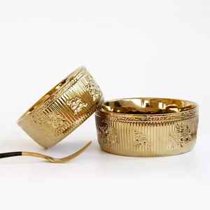 CÉRAMIQUE RINMG PLAT AVEC BORDURE DORÉE POUR ARABE DE LUXE DÉCORATION DE MARIAGE - Product Image 2