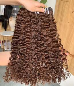 Cabello humano vietnamita rizado con cutícula alineada, tejido a máquina de doble y simple trama - Product Image 5
