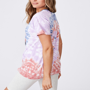 Nueva colección OEM de camisetas con efecto Tie Dye 100% algodón para mujeres y niñas jóvenes - Product Image 4