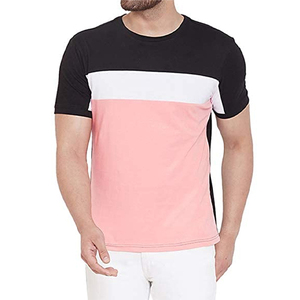 T-shirt de gymnastique à col rond en coton de haute qualité pour hommes léger respirant à manches courtes bloc de couleur unie prix de gros été - Product Image 6