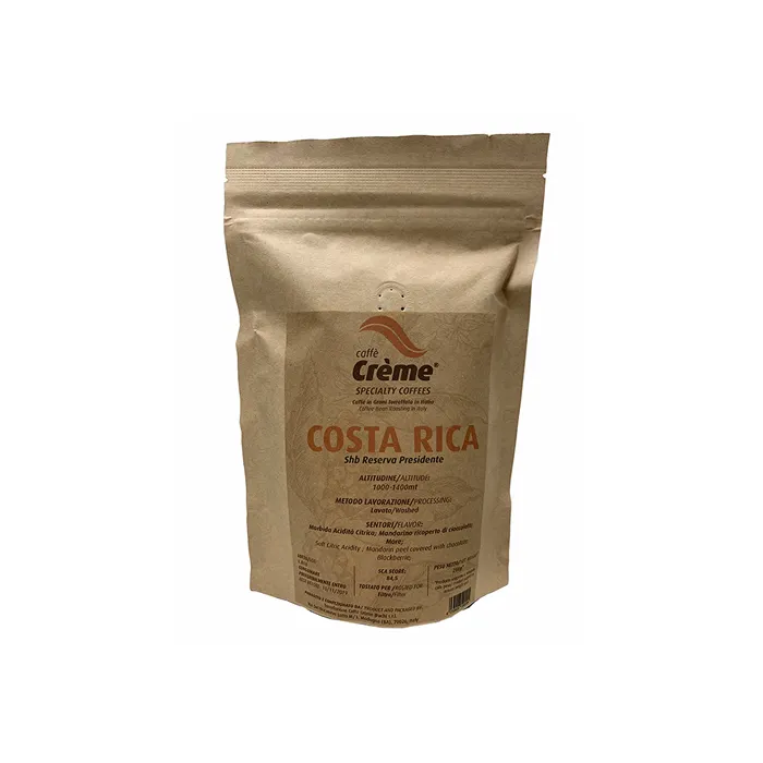 Best quality Italian Mono-origin specialty coffee beans Costa Rica 100% Arabica roasted in Italy for filter coffee