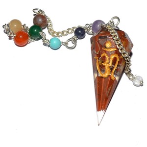 Get Online Red Jasper Orgone Chakra Pendulums With Om : Red Jasper Orgone Chakra Pendulums With Om for Sale - Product Image 1