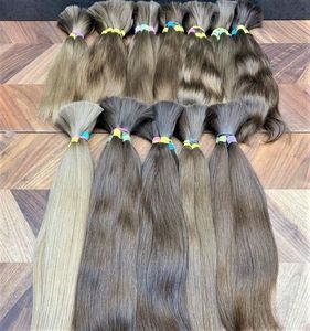 100% haute Remy vierge vietnamien en vrac Extensions de cheveux Double dessiné ondulé Piano couleur brut non traité tressage cheveux - Product Image 6