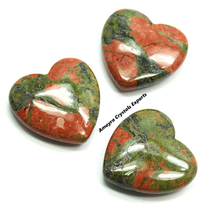 Corazones de Ágata UNAKITE, Piedra Preciosa 100% Natural, Corazones de Ágata Hechos a Mano para Sanación, Compre al por Mayor en Amayra Crystals Export - Product Image 1