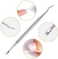 Kit d'outils de manucure et pédicure - Multifonctionnel, double extrémité, en acier inoxydable poli miroir, pour droitiers, extracteur d'ongles incarnés