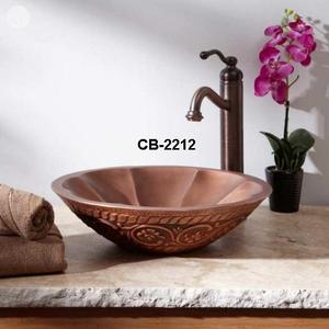 Table Top <b>Round</b> Shape Copper Wash Basin <b>Sink</b> - Product Image 1