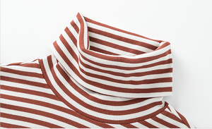 T-shirt à col haut pour femmes, estival et chaud, à rayures, surdimensionné, - Product Image 5