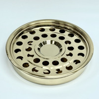 Service de Communion stylé, 4 pièces, plateau et disque en acier inoxydable or