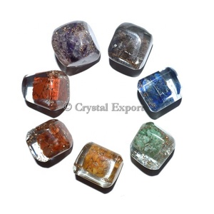 Orgone <b>Chakra</b> Tumbled <b>Set</b> : Top Quality Orgone <b>Chakra</b> <b>Set</b> Available Online <b>Chakra</b> <b>Sets</b> Mascot Style Healing Products - Product Image 1