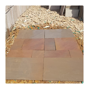 Anti-Slip Paving Surface Slabs Autumn Brown Patio Pack <b>Sandstone</b> With Bush Hammered Surface for Beautiful Texture - Product Image 1