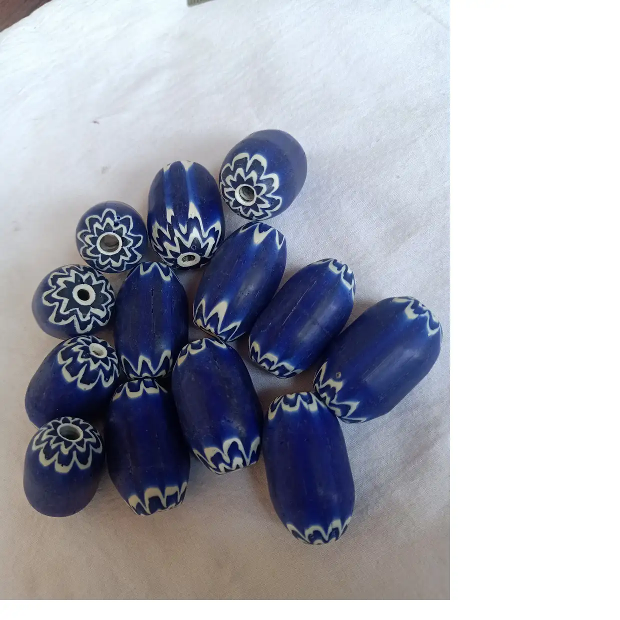 Perles en verre chevron bleues, vente sur mesure, de taille 20mm, adaptées aux magasins de perles en verre, 1 pièce