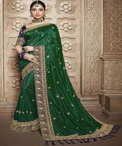 Auto-conçu dernier concepteur soie brodé Saree Blouse pièce douce dentelle bordure pour les femmes pour la fête de mariage porter indien - Product Image 3