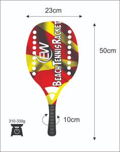 Raquettes de beach tennis avec face de 22 mm, poids de 320-340 g, longueur de 50 cm, poignée en fibre de carbone, filet en fibre de verre - Product Image 1