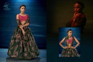 Organza traditionnel indien Premium Lehenga Choli Collection non cousu ethnique soie fête de mariage porter Direct Surat - Product Image 4