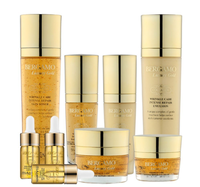 BERGAMO GOLD SKIN CARE Set de 9 Piezas, Set de Regalo de Lujo, Iluminador, Antienvejecimiento, Hidratante, Blanqueador, Extracto de Ginseng, Revitalizante, Unisex