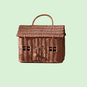 Christmas Gift for Kids, House Shaped <b>Basket</b>, Picnic <b>Basket</b> for Kids Toys <b>Storage</b> <b>Basket</b> for Home Decor Fashion <b>Rattan</b> Bag - Product Image 2