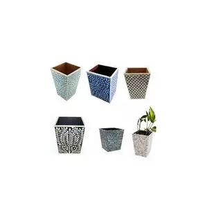 Fleur et pot incrustés d'os de qualité supérieure avec une forme et une taille polies et différentes pour pot de jardin et balcon au meilleur prix