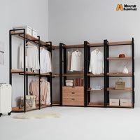 Porte-manteau et armoire de rangement pour vêtements en métal, design scandinave moderne, pour salon, chambre et salle à manger