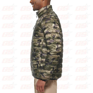 Highs Quality <b>Men's</b> Black Puffer <b>Coat</b> Long Down Camo Jacket - Product Image 3