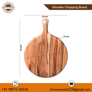 Tabla de cortar de madera de acacia sostenible Tabla de cortar de madera personalizada de alta calidad con mango para el hogar y el restaurante - Product Image 2