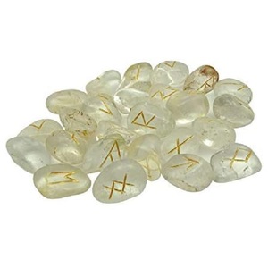Juego de Runas de cuarzo transparente de primera calidad, herramientas de adivinación de piedras preciosas naturales - Product Image 4