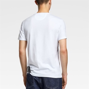 Camiseta Lisa básica ajustada con cuello redondo para hombre de algodón orgánico 100% de alta calidad personalizada de talla grande y tela de Jersey transpirable - Product Image 2