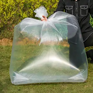 LDPE malzeme büyük boy su geçirmez şeffaf 20mic plastik film ambalaj düz plastik torba