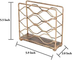 Servilletero de metal en estilo clásico con acabado dorado Ideal para el hogar Comedor Utensilios de cocina Bodas y ocasiones - Product Image 5