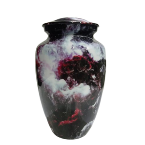 Urna de cremación de metal artesanal, urna de cremación para adultos grabada en rosa, urnas de cremación de calidad superior con acabado de esmalte blanco funerario - Product Image 5