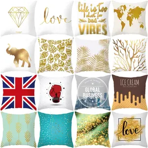 Gilding custom photo printed decorative fancy pillow cases square 100% cotton crochet cushion cover