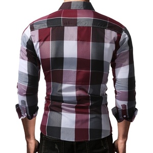 Camisa de manga delgada a cuadros para hombre, EVERGLOW informal de camisa de vestir, 2017 - Product Image 3