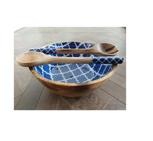 งานเคลือบคุณภาพดี ชามไม้ เซิร์ฟเวอร์ผลไม้และสลัด พิมพ์เคลือบ ชามเสิร์ฟพาสต้าและธัญพืช ชามแฮนด์เมด - Product Image 6