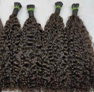 Virgin Curly I Tips Micro Links Cuticle Aligned Wholesale Human Hair Extensions Free Sample Raw Brazilian Vendor DHL Shipping US - Product Image 3