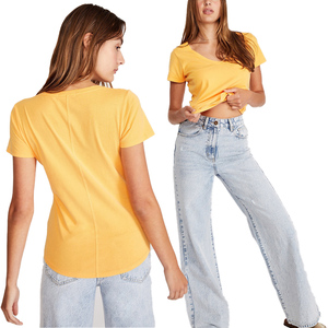 Nueva Colección de Verano con Colores Brillantes, Camiseta 100% Algodón para Niñas y Estudiantes, Camiseta Informal de Punto Liso Teñido Personalizada - Product Image 5