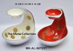 Venta al por mayor Chips & Dip Tazón para servir para el hogar Hotel Restaurante Cuencos decorativos Acabado plateado Diseño moderno Cuencos de servir de metal - Product Image 4