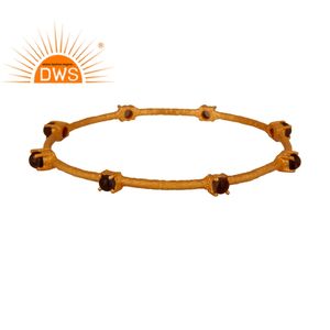 Multi Smoky Quartz Gemstone Bangle Jewelry Wholesaler 925 Sterling <b>Silver</b> 18 Gold Plated Women's Bangle <b>Silver</b> Jewelry - Product Image 1