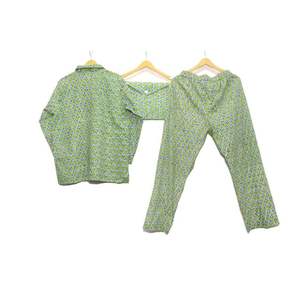 Conjunto de Pijama de Algodón con Estampado Floral para Mujer, Cierre de Botones, Ropa de Dormir, Verano, Otoño, Primavera, Transpirable, Secado Rápido - Product Image 6