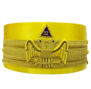 Casquette maçonnique unisexe 32 degrés avec couronne dorée brodée en 3D pour adultes Chapeau design personnalisé pour scène décontractée - Product Image 1