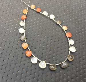 Natural Multi <b>Moonstone</b> 21 Pieces Faceted Heart Shape Briolette Beads for Jewelry Making <b>Bracelet</b> Necklace Earring - Product Image 5