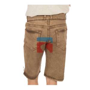 Shorts en jean pour homme, décontractés, été, marron clair, boutons, style vintage, design de créateur (Trachten Oktoberfest allemand), 100% coton - Product Image 2