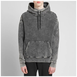 Sudadera con capucha para hombre con lavado ácido, estilo urbano, hombros caídos, peso pesado, tipo jersey, oversize, con logotipo personalizado - Product Image 1