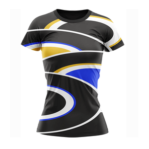 T-shirt décontracté pour femme en toile d'été, imprimé 3D, séchage rapide, 100 % polyester, style décontracté, grande taille, broderie sublimée numérique - Product Image 1