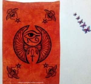 Tapiz de algodón para colgar en la pared, mantel mágico Ojo de Horus, póster pequeño, hermosa decoración de puerta por consignadores indios - Product Image 5