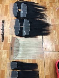 Vente en gros de fermetures frontales 100% cheveux humains vierges Remy, nouées à la main - Style lisse et ondulé, origine Vietnam - Product Image 4